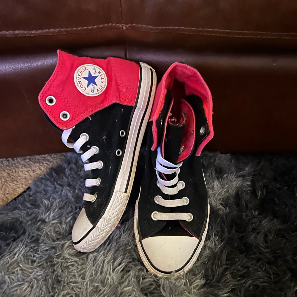 Converse kids Black and pink Velcro High-Tops